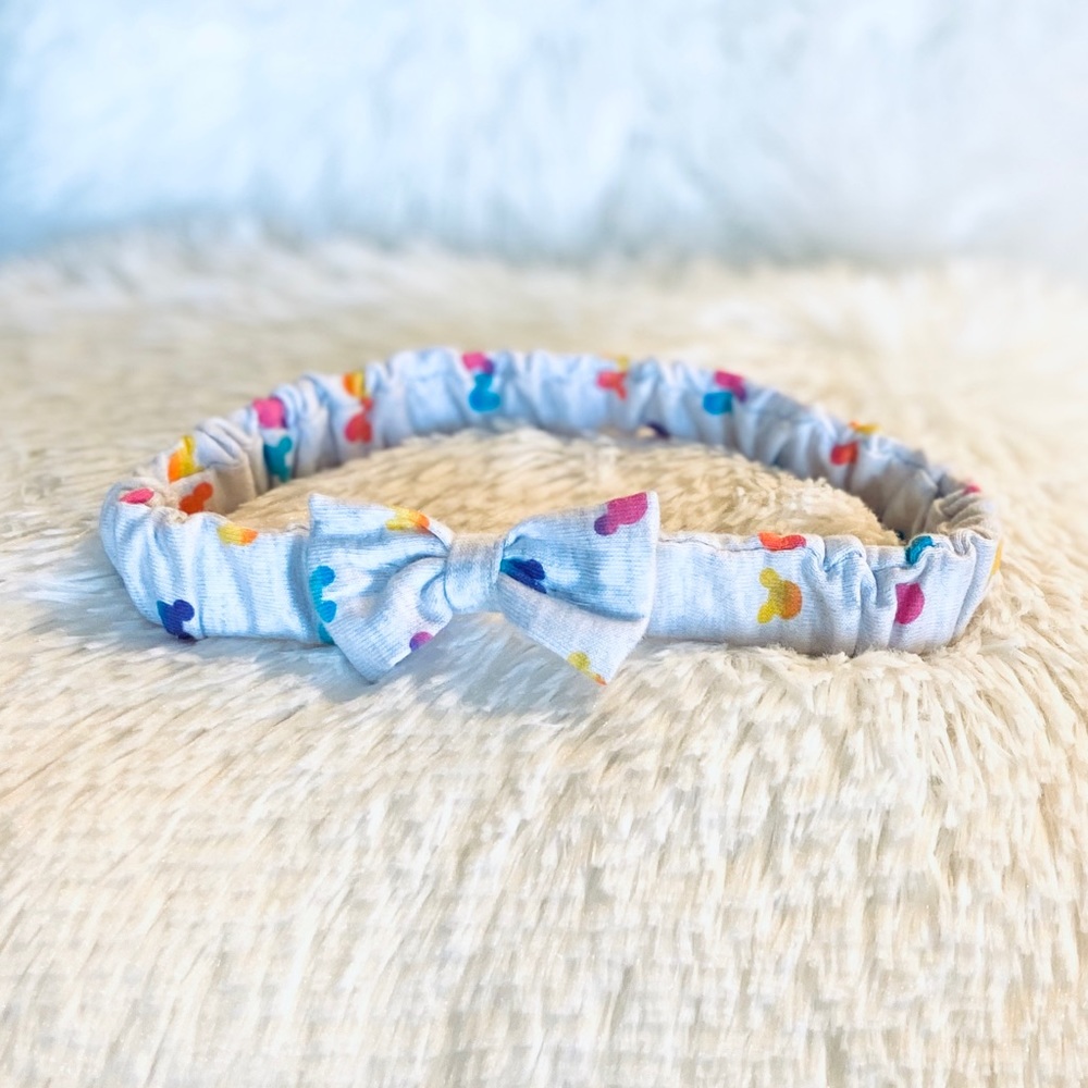 Disney Baby knit bow rainbow headband